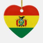 Bolivia Flag Heart Christmas Ornament