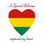 Bolivia Flag Heart Ladies Baby Doll T-Shirt