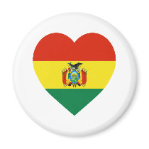 Bolivia Flag Heart magnets