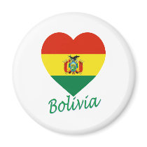 Bolivia Flag Heart magnets