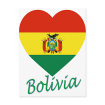 Bolivia Flag Heart postcards by Vexillophile Bolivia Flag Heart postcards
