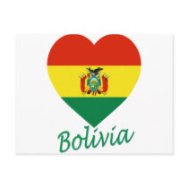 Bolivia Flag Heart postcards by Vexillophile Bolivia Flag Heart postcards