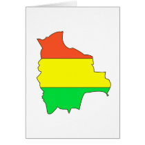 Bolivia flag map card