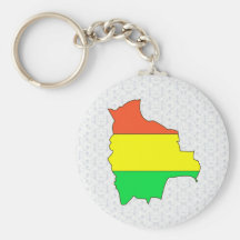 Bolivia Flag Map full size Keychains