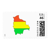 Bolivia flag map postage