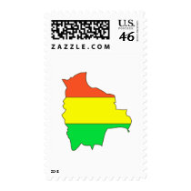 Bolivia flag map postage