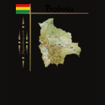 Bolivia Flag + Map T-Shirt by FlagAndMap Bolivia Flag + Map T-Shirt
