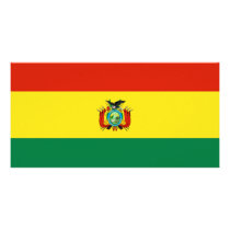 Bolivia flag personalized photo card