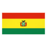 Bolivia flag personalized photo card