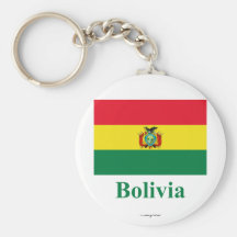 Bolivia Flag with Name Key Chain