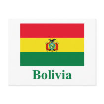 Bolivia Flag with Name postcards by Vexillophile Bolivia Flag with Name postcards