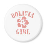 Bolivia Pink Girl Refrigerator Magnets