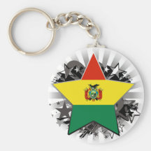 Bolivia Star Keychain