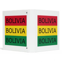 Bolivia Text Square Flag Vinyl Binder