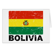 Bolivia Vintage Flag Greeting Cards