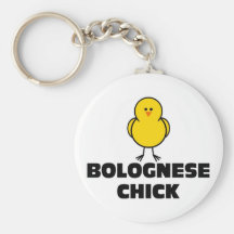 Bolognese Chick Key Chains