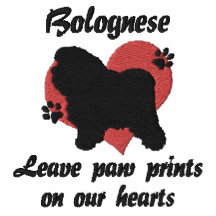 Bolognese Leave Paw Prints Embroidered Hoodie