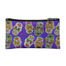 Bolso azul de los cráneos del azúcar