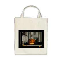 Bolso del gatito del pórtico del feliz Halloween Bolsa