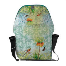 Bolso floral de moda del damasco anaranjado azul d bolsa de mensajeria 