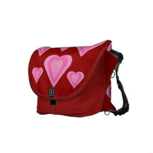 Bolso rosado de los corazones del amor bolsas messenger