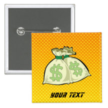 Bolsos amarillo-naranja del dinero pins