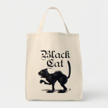 Bolsos de ultramarinos del gato negro bolsas