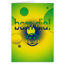 Bom Dia! Brazil Flag Colors Pop Art Card