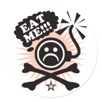Bomb Crossbones - Red stickers by visualnewbie Bomb Crossbones - Red stickers