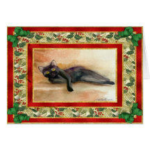 Bombay Cat Blank Christmas Card