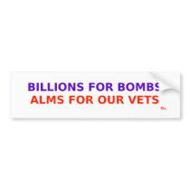 Bombs Alms For vet Bumper Stickers