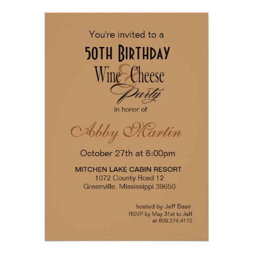 Bombshell Leopard Wine & Cheese Party Tan Custom Announcement