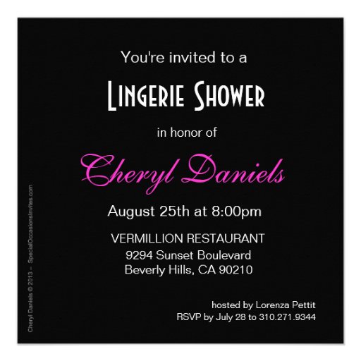 Bombshell Lingerie Zebra Corset Bridal Shower Invitations