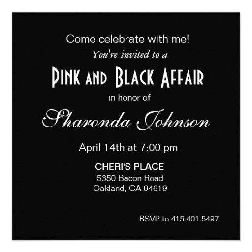 Bombshell Zebra 30th Birthday Party Fuschia Custom Invitation