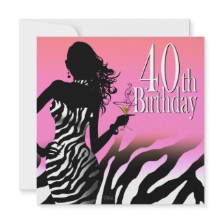 Bombshell Zebra 40th Birthday Party Dress Pink