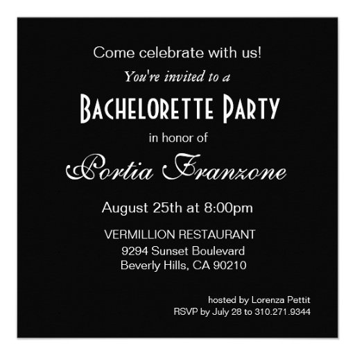 Bombshell Zebra Bachelorette Ladies Night fuschia Custom Invitations