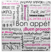 Bon appetit in different languages - hot pink typography cloth napkins