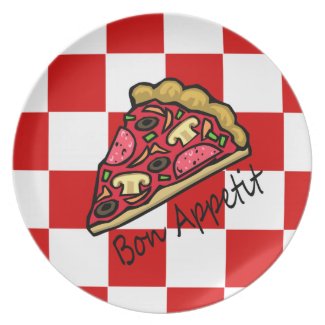 Bon Appetit Italian Checkered Tablecloth Pizza fuji_plate