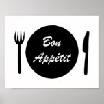 Bon Appétit Poster Kitchen Wall Decor Kitchen Art