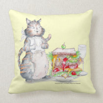 Bon Appitet Cat Pillow pillows