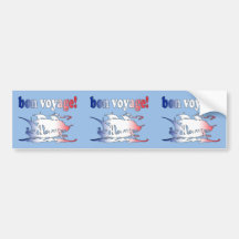Bon Voyage Good Trip in French Vacations Travel Bumper Stickers