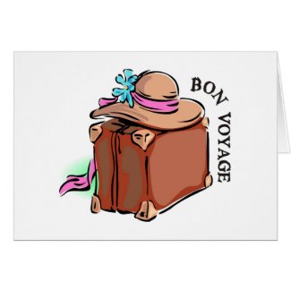 Bon Voyage, have a good trip! Luggage & hat