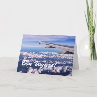 Bon Voyage Travel Over the Clouds Card card