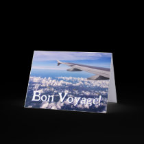 Bon Voyage Travel Over the Clouds Card cards