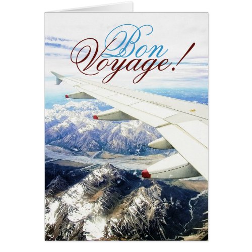 Bon Voyage Travel Snow Plane Template Card card