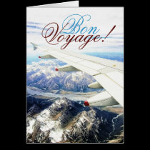 Bon Voyage Travel Snow Plane Template Card cards