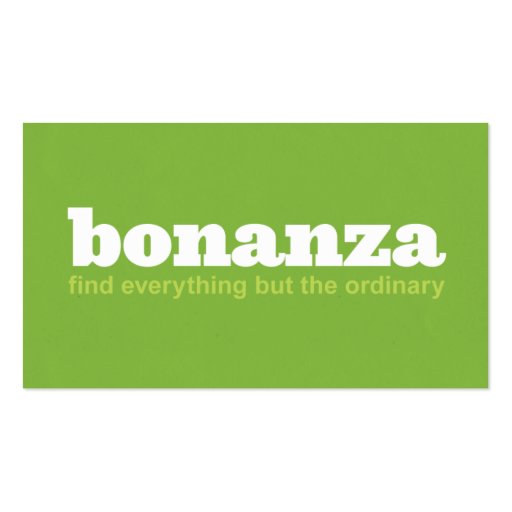 Bonanza Basic Business Card (back side)