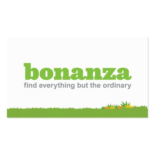 Bonanza Grass Bottom Business Card (back side)