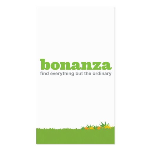 Bonanza Vertical Grassy Business Card (back side)