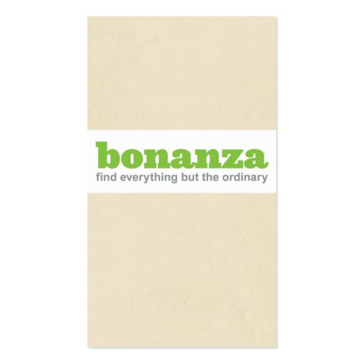 Bonanza Vertical Paper Business Card (back side)